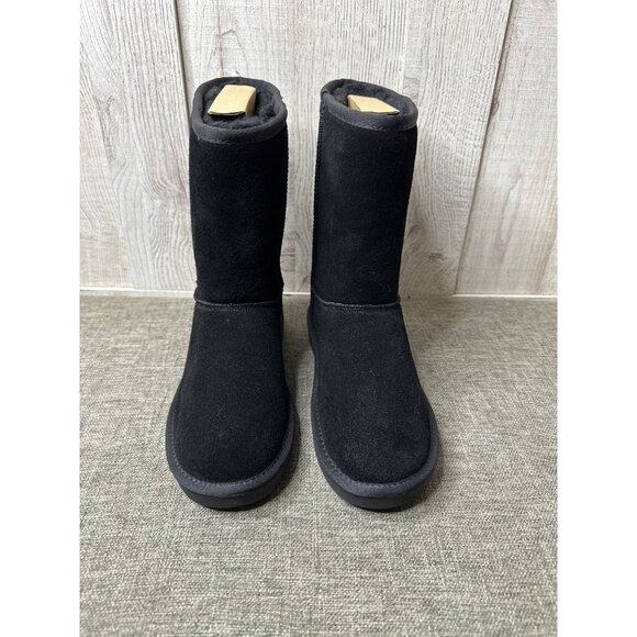 Aomais Womens Size 7 Black Suede Mid Calf Lined Boots Winter - Picture 5 of 7